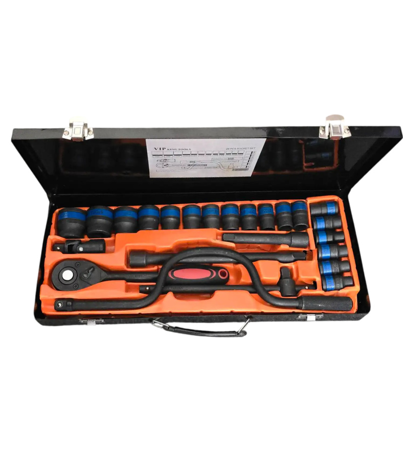 جعبه بکس 24 پارچه فشار قوی درایو 1/2 اینچ کینگ KING TOOLS مدل VIP