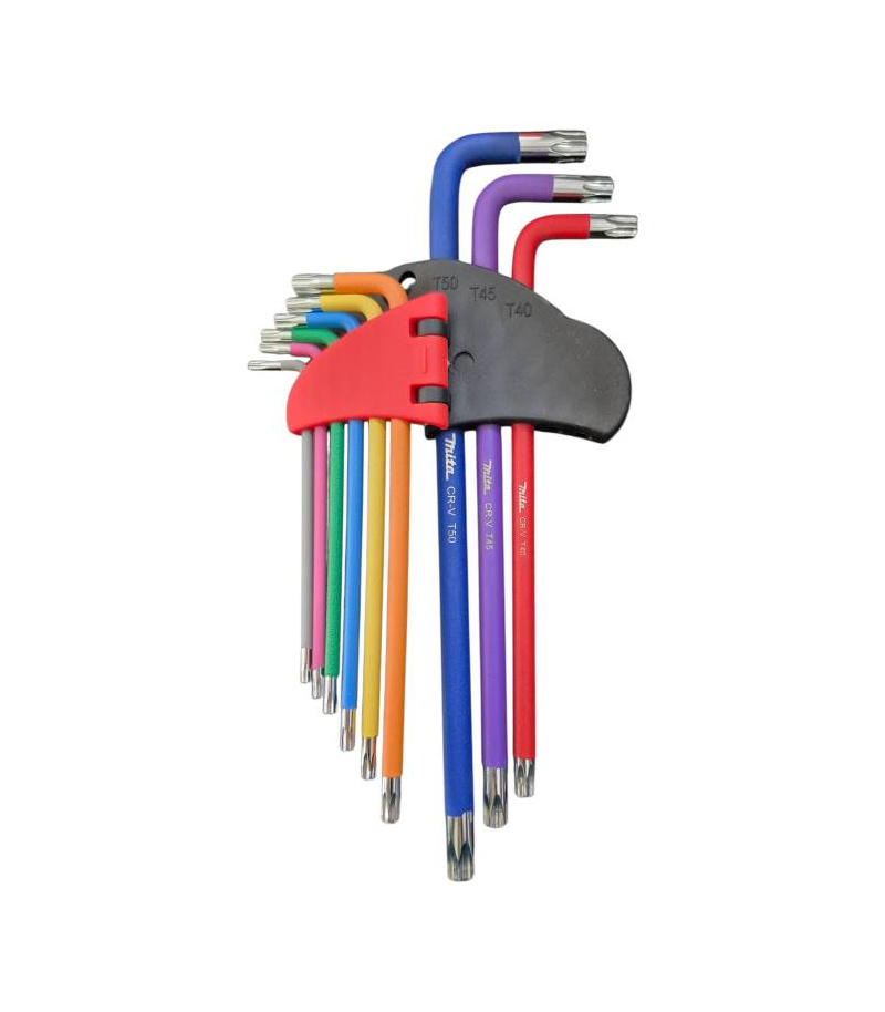 ست 9 عددی آچار آلن ستاره T فوق بلند روکارتی کمری سوراخدار میتا تولز MITA TOOLS مدل HY6001L