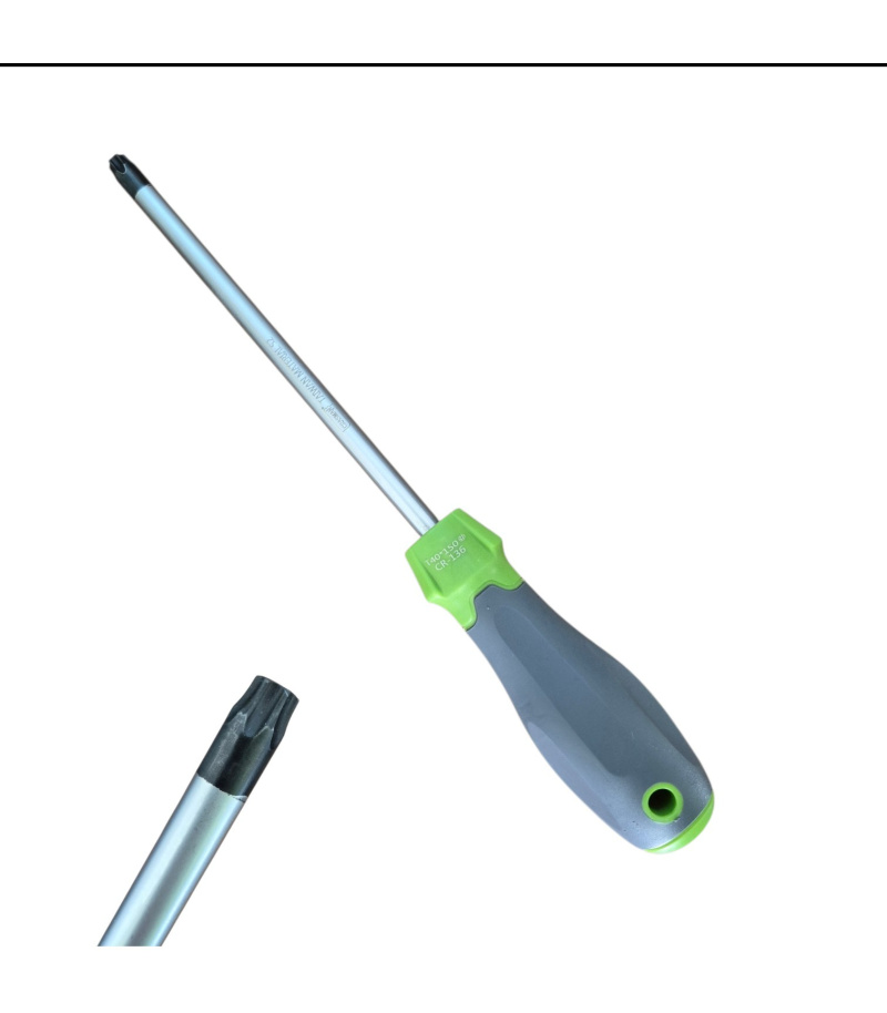 پیچ گوشتی ستاره ای T40 سر سوراخدار دسته TPR حرفه‌ ای آویزدار CRASMAN مدل CR136 تایوان