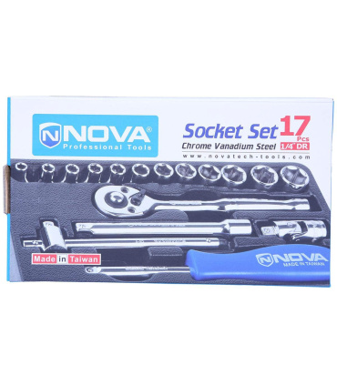 جعبه بکس 17 پارچه درایو 1/4نووا NOVA مدلNTS7003