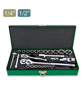 جعبه بکس 27 پارچه درایو 1/2-1/4 حرفه ای تاپ تولTOPTUL مدلGCAD2802