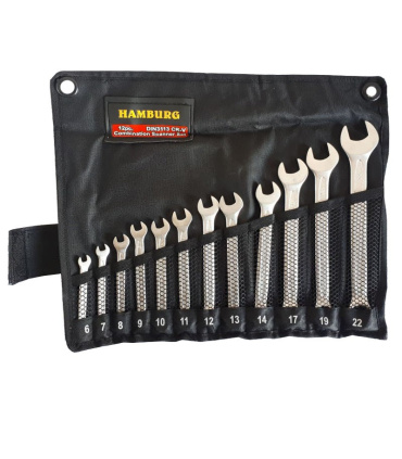 ست آچار 12عددی یکسر تخت یکسر رینگی هامبورگHAMBURG مدلDIN3113