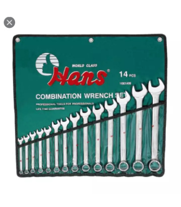 ست آچار 14عددی یکسر تخت یکسر جغجغه ای هنس HANS مدل 16614M