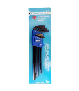 آچار آلن ستاره Lشکل 9 عددی بلند مستر تولز MASTER TOOLS مدلMT1009EL-CR