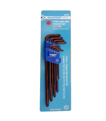 آچار آلن ستاره Lشکل 9 عددی بلند مستر تولز MASTER TOOLS مدلMT2009EL-S2