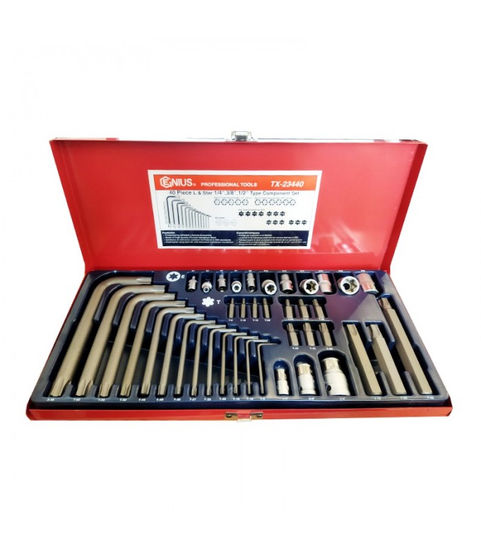 جعبه بیت 40 پارچه ستاره ای جنیوس مدل TX-23440 جعبه بیت 40 پارچه ستاره ای جنیوس مدل TX-23440