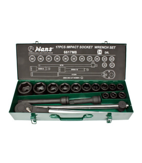 جعبه بکس  3/4 اینچ فشارقوی 17 پارچه هنس HANS مدل 6617M8