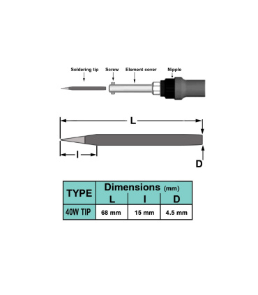 نوک هویه مشکی 40 وات