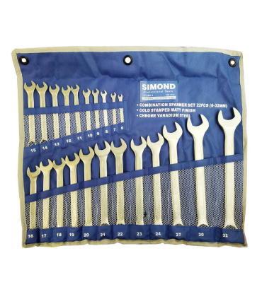 ست آچار 22 عدد یک سر تخت یک سر رینگی سیموند SIMOND