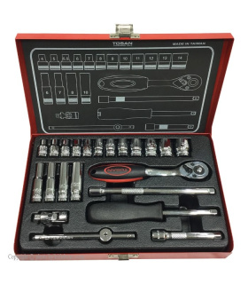 جعبه بکس 22 پارچه درایو 1/4 توسن TOSAN مدلT1254-22M