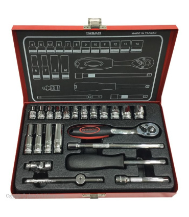 جعبه بکس 22 پارچه درایو 1/4 توسن TOSAN مدلT1254-22M