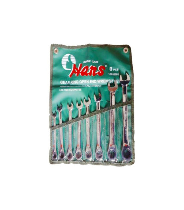 قیمت و خرید آچار 8 عددی یکسر رینگ جغجغه ای بلند هنس HANS مدل 16658MU