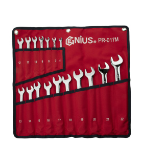 ست آچار 17 عددی یکسر تخت یکسر رینگی جنیوس GENIUS مدل PR-017M