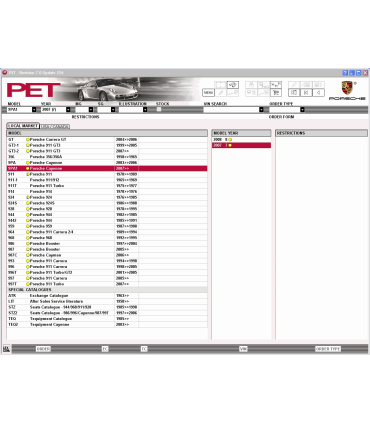 نرم افزار قطعه یابی پورشه PET