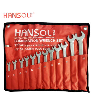 ست آچار 8 عددی یکسر تخت یکسر رینگی هانسول HANSOL مدل HS100