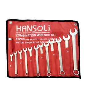 ست آچار 8 عددی یکسر تخت یکسر رینگی هانسول HANSOL مدل HS100