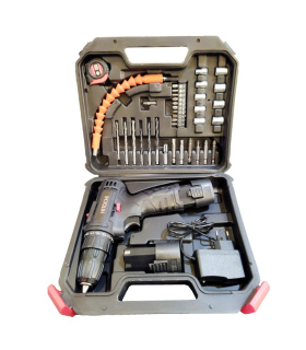 دریل شارژی دوباتری لوازمی HITOCH