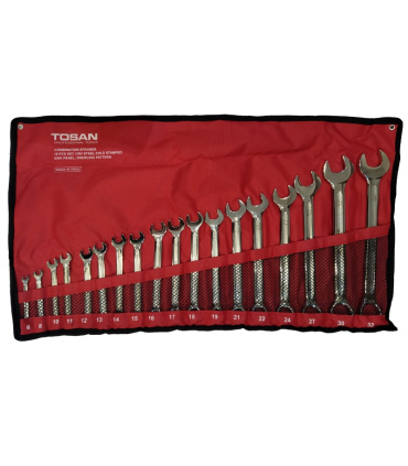 ست آچار18 عددی یکسر تخت یکسر رینگی توسن TOSAN مدل TI101-S18