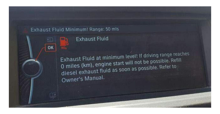 علت پیغام خطای Exhaust Fluid