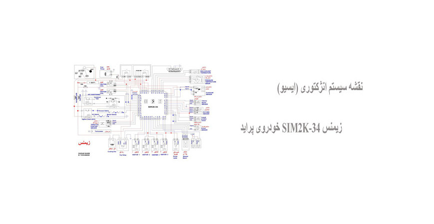 نقشه سیستم انژکتوری (ایسیو) زیمنس SIM2K-34 خودروی پراید